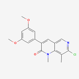 molecular formula C18H17ClN2O3 B8528432 7-chloro-3-(3,5-dimethoxyphenyl)-1,8-dimethyl-1,6-naphthyridin-2(1H)-one 