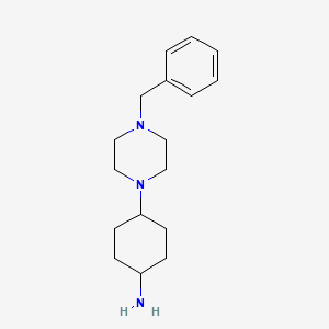 molecular formula C17H27N3 B8528532 4-(4-Benzylpiperazin-1-yl)cyclohexanamine 