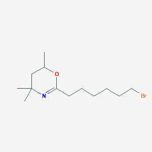 molecular formula C13H24BrNO B8528588 2-(6-bromohexyl)-4,4,6-trimethyl-5,6-dihydro-4H-1,3-oxazine CAS No. 36867-30-8
