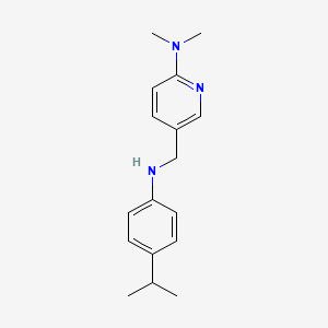 molecular formula C17H23N3 B8528604 3-Pyridinemethanamine,6-(dimethylamino)-n-[4-(1-methylethyl)phenyl]- 