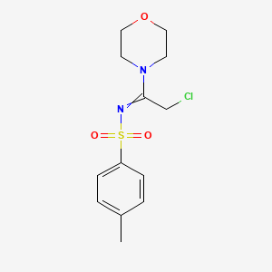 molecular formula C13H17ClN2O3S B8528611 N-(2-chloro-1-morpholine-4-ylethylidene)-4-methylphenyl sulfonamide 
