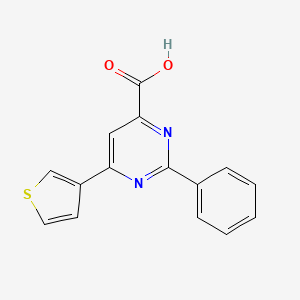 molecular formula C15H10N2O2S B8528614 2-Phenyl-6-thiophen-3-yl-pyrimidine-4-carboxylic acid 