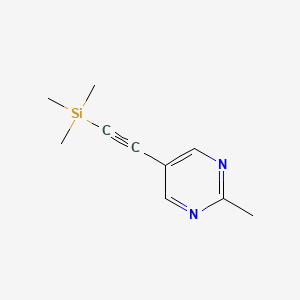 molecular formula C10H14N2Si B8528632 2-Methyl-5-((trimethylsilyl)ethynyl)pyrimidine 
