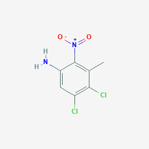 molecular formula C7H6Cl2N2O2 B8528639 3-Amino-5,6-dichloro-2-nitrotoluene 