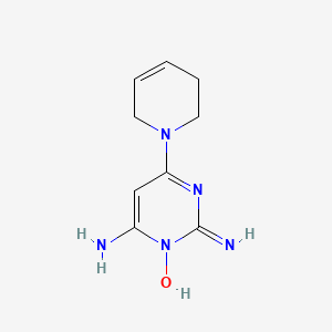 molecular formula C9H13N5O B8528684 6-Amino-4-(3,6-dihydropyridin-1(2H)-yl)-2-iminopyrimidin-1(2H)-ol CAS No. 68020-78-0