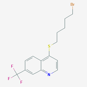 4-[(5-Bromopentyl)sulfanyl]-7-(trifluoromethyl)quinoline