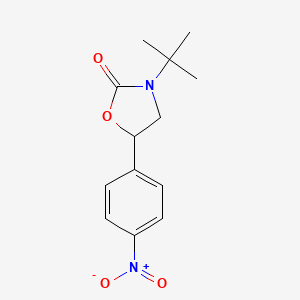 molecular formula C13H16N2O4 B8528750 3-tert-Butyl-5-(4-nitrophenyl)-1,3-oxazolidin-2-one CAS No. 88151-10-4