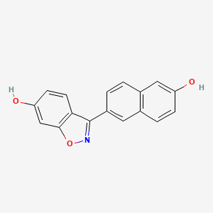molecular formula C17H11NO3 B8528909 3-(6-Hydroxy-naphthalen-2-YL)-benzo[D]isooxazol-6-OL 