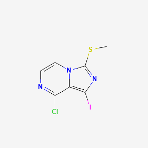 molecular formula C7H5ClIN3S B8529272 8-Chloro-1-iodo-3-methylsulfanyl-imidazo[1,5-a]pyrazine 