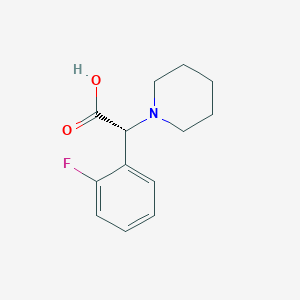 molecular formula C13H16FNO2 B8529323 (R)-2-(2-fluorophenyl)-2-(piperidin-1-yl)acetic acid 