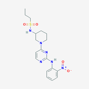 molecular formula C18H24N6O4S B8529413 N-(1-(2-((2-nitrophenyl)amino)pyrimidin-4-yl)piperidin-3-yl)propane-1-sulfonamide 