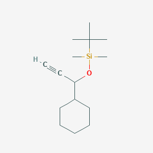 molecular formula C15H28OSi B8529422 3-Tert-butyldimethylsilyloxy-3-cyclohexylprop-1-yne 