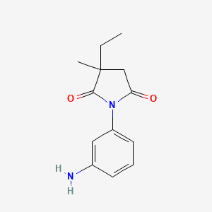 molecular formula C13H16N2O2 B8529446 1-(3-Aminophenyl)-3-ethyl-3-methylpyrrolidine-2,5-dione CAS No. 88011-42-1