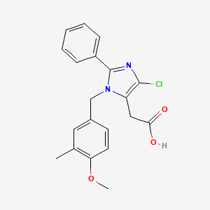 molecular formula C20H19ClN2O3 B8529457 4-Chloro-1-(4-methoxy-3-methylbenzyl)-2-phenylimidazole-5-acetic acid 