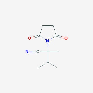 molecular formula C10H12N2O2 B8529541 alpha-Isopropyl-alpha-methyl-2,5-dioxo-3-pyrroline-1-acetonitrile 