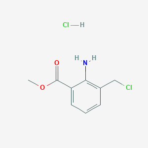 molecular formula C9H11Cl2NO2 B8529604 Methyl 2-amino-3-(chloromethyl)benzoate hydrochloride CAS No. 88301-79-5