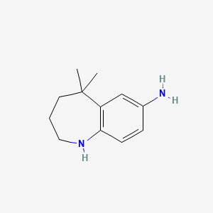molecular formula C12H18N2 B8529701 5,5-Dimethyl-2,3,4,5-tetrahydro-1H-benzo[b]azepin-7-ylamine 