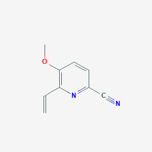 molecular formula C9H8N2O B8529858 5-Methoxy-6-vinylpyridine-2-carbonitrile 