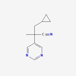 3-Cyclopropyl-2-methyl-2-(pyrimidin-5-yl)propanenitrile