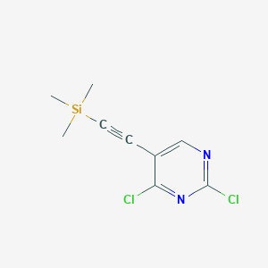 molecular formula C9H10Cl2N2Si B8529937 2,4-Dichloro-5-((trimethylsilyl)ethynyl)pyrimidine 