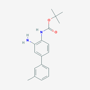 molecular formula C18H22N2O2 B8529991 Carbamic acid,(3-amino-3'-methyl[1,1'-biphenyl]-4-yl)-,1,1-dimethylethyl ester 