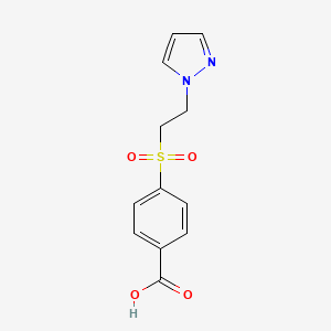 molecular formula C12H12N2O4S B8530034 4-(2-(1H-pyrazole-1-yl)ethylsulfonyl)benzoic acid 