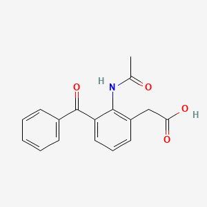 molecular formula C17H15NO4 B8530042 2-Acetamido-3-benzoylphenylacetic Acid CAS No. 51135-37-6