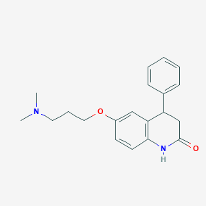 molecular formula C20H24N2O2 B8530089 6-[3-(Dimethylamino)propoxy]-4-phenyl-3,4-dihydroquinolin-2(1H)-one CAS No. 62424-90-2