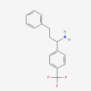 molecular formula C16H16F3N B8530091 3-Phenyl-1-[4-(trifluoromethyl)phenyl]propan-1-amine 