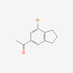 molecular formula C11H11BrO B8530105 1-(7-bromo-2,3-dihydro-1H-inden-5-yl)ethanone 