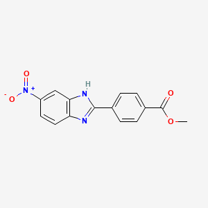 molecular formula C15H11N3O4 B8530110 methyl 4-(5-nitro-1H-benzimidazol-2-yl)benzoate 