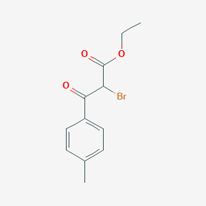 molecular formula C12H13BrO3 B8530120 Benzenepropanoic acid, alpha-bromo-4-methyl-beta-oxo-, ethyl ester 