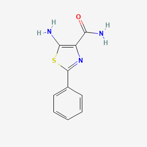 molecular formula C10H9N3OS B8530244 2-Phenyl-5-aminothiazole-4-carboxamide 