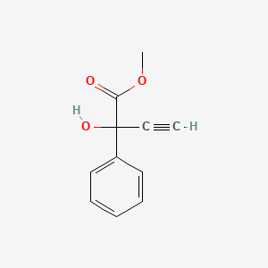 molecular formula C11H10O3 B8530256 Methyl alpha-ethynyl-alpha-phenylglycolate 