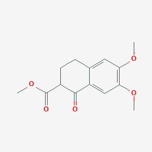molecular formula C14H16O5 B8530263 6,7-Dimethoxy-1-oxo-1,2,3,4-tetrahydro-2-naphthoic acid methyl ester 