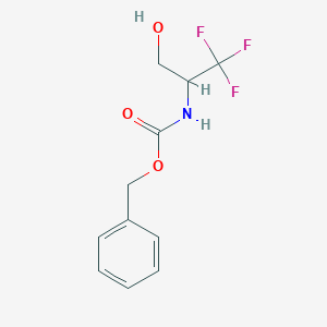molecular formula C11H12F3NO3 B8530280 (2-Hydroxy-1-trifluoromethylethyl)carbamic acid benzyl ester 