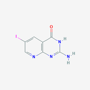 molecular formula C7H5IN4O B8530322 2-Amino-6-iodopyrido[2,3-d]pyrimidin-4(1H)-one CAS No. 91997-12-5