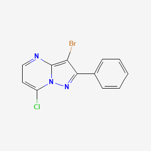 molecular formula C12H7BrClN3 B8530331 3-Bromo-7-chloro-2-phenylpyrazolo[1,5-a]pyrimidine 