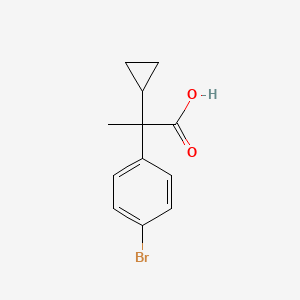 molecular formula C12H13BrO2 B8530352 2-(4-Bromo-phenyl)-2-cyclopropyl-propionic acid 