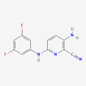 molecular formula C12H8F2N4 B8530381 3-Amino-6-(3,5-difluorophenylamino)picolinonitrile 