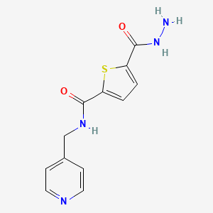 molecular formula C12H12N4O2S B8530495 5-(hydrazinecarbonyl)-N-(pyridine-4-ylmethyl)thiophene-2-carboxamide 