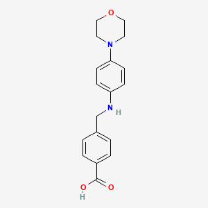 molecular formula C18H20N2O3 B8530496 4-{[4-(Morpholin-4-yl)anilino]methyl}benzoic acid CAS No. 503040-69-5