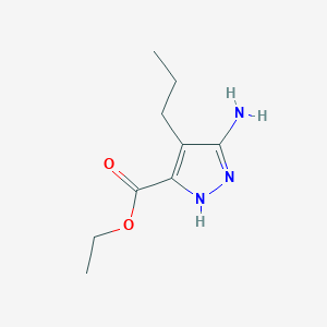 molecular formula C9H15N3O2 B8530546 Ethyl 5-amino-4-propyl-1H-pyrazole-3-carboxylate 