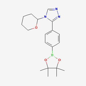 4-(tetrahydro-2H-pyran-2-yl)-3-(4-(4,4,5,5-tetramethyl-1,3,2-dioxaborolan-2-yl)phenyl)-4H-1,2,4-triazole