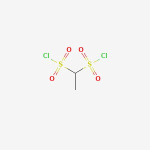 molecular formula C2H4Cl2O4S2 B8530596 1,1-Ethanedisulfonyl chloride 