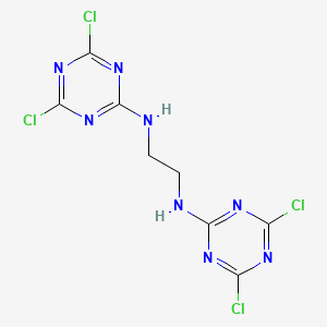molecular formula C8H6Cl4N8 B8530610 N~1~,N~2~-Bis(4,6-dichloro-1,3,5-triazin-2-yl)ethane-1,2-diamine CAS No. 4700-88-3