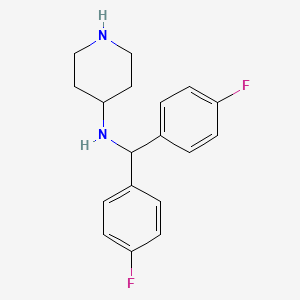 molecular formula C18H20F2N2 B8530615 N-[Bis(4-fluorophenyl)methyl]piperidin-4-amine CAS No. 88535-92-6