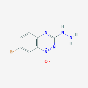 molecular formula C7H6BrN5O B8530632 7-Bromo-3-hydrazino-1,2,4-benzotriazine 1-oxide CAS No. 72459-81-5