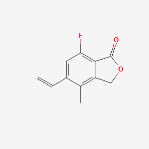 molecular formula C11H9FO2 B8530667 7-fluoro-4-methyl-5-vinyl-3H-isobenzofuran-1-one 
