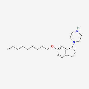 molecular formula C22H36N2O B8530696 1-[6-(Nonyloxy)-2,3-dihydro-1H-inden-1-YL]piperazine CAS No. 185678-65-3